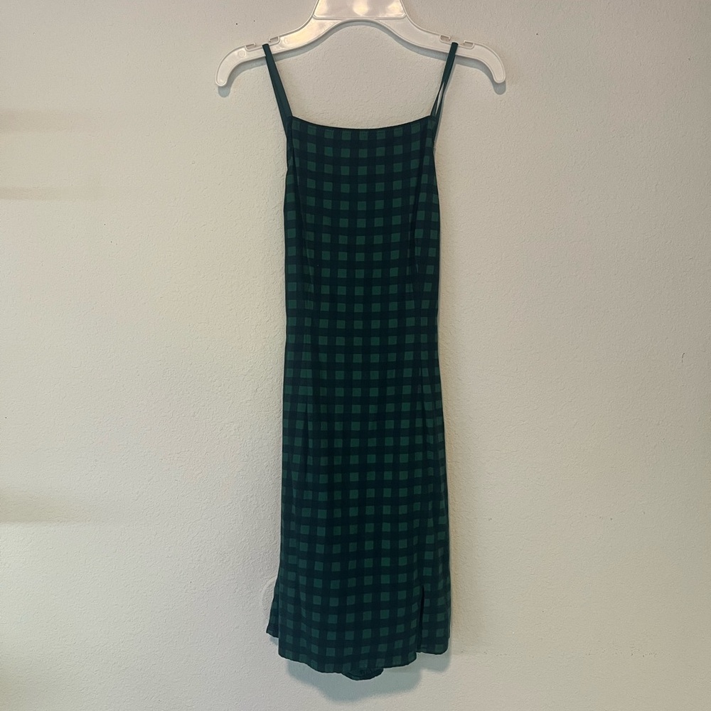 Urban Outfitters Green Plaid Midi Dress
